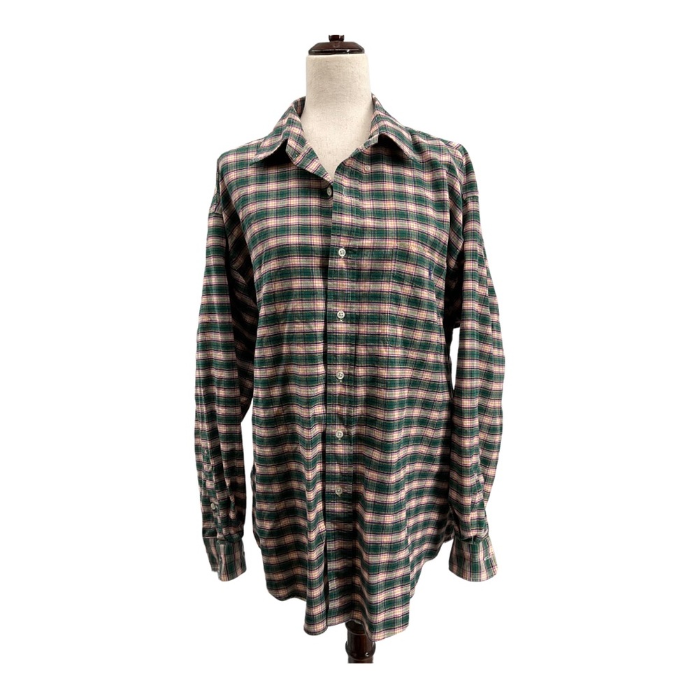 Ralph Lauren Cotton Button Down Long Sleeve Plaid Brushed Shirt - Picture 5 of 16